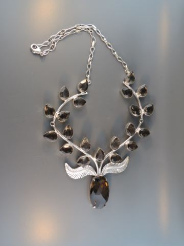 Appraisal: Smokey Quartz Necklace gems totaling approx carats in sterling silver