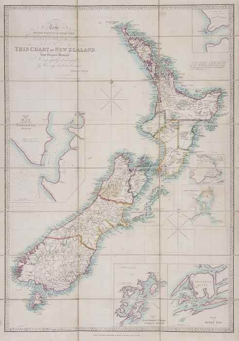 Appraisal: Wyld James Chart of New Zealand with inset charts at