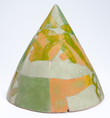 Appraisal: RICK DILLINGHAM Earthenware shard vessel its exterior in green and