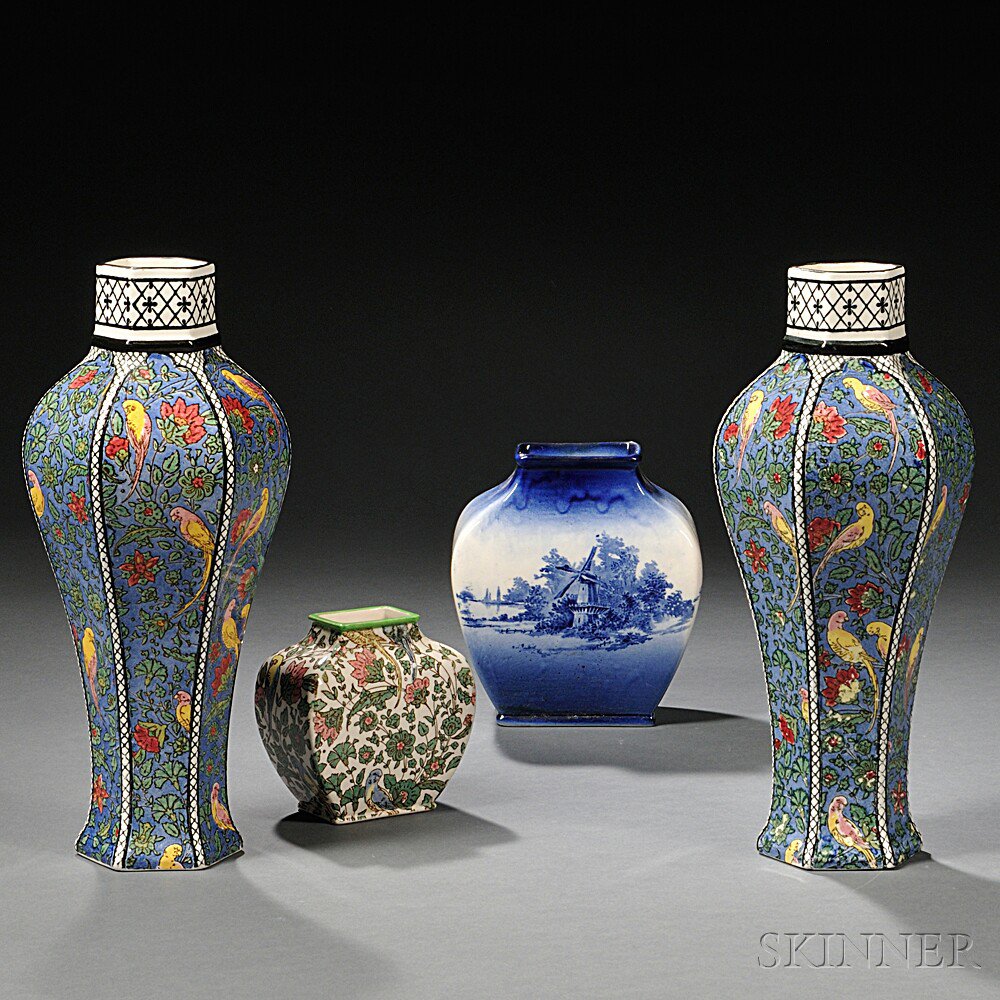 Appraisal: Four Doulton Transfer Printed Vases England early th century a