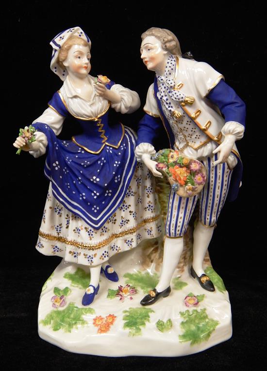 Appraisal: Royal Vienna figurine of courting couple with flowers blue underglaze