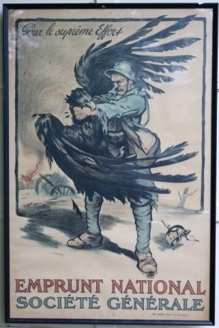 Appraisal: WORLD WAR I FRENCH COLORED LITHOGRAPH WAR POSTERDEPICTING A FRENCH