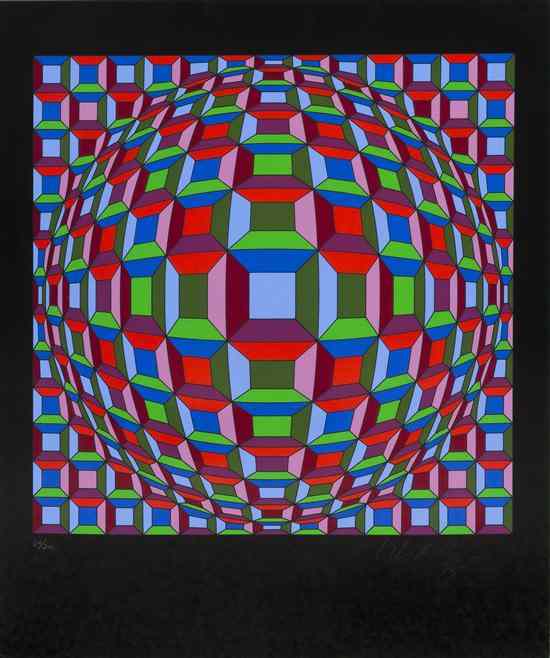 Appraisal: Victor Vasarely French Hungarian - Untitled lithograph edition signed Vasarely