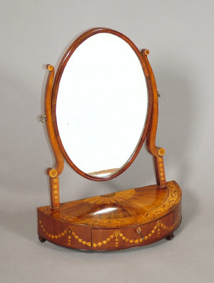 Appraisal: A George III mahogany toilet mirror attributed to Ince Mayhew