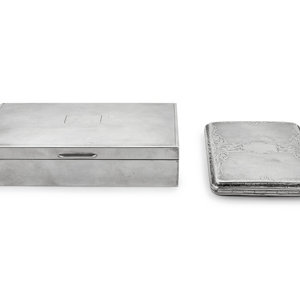 Appraisal: A Silver Cigarette Box and a Silver Cigarette Case Various