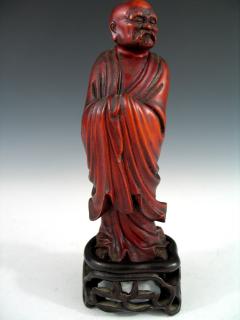 Appraisal: Chinese Carved Hard Wood Luohan Chinese Carved Hard Wood Luohan