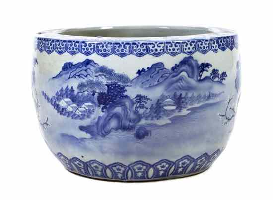 Appraisal: A Chinese Ceramic Fish Bowl of low circular form having