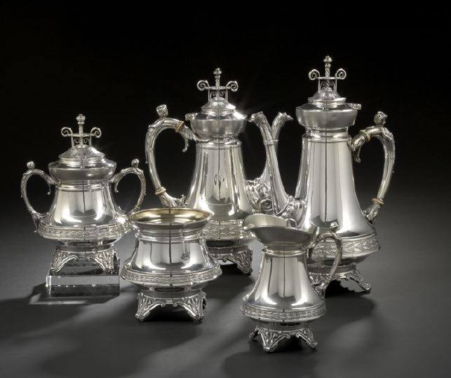 Appraisal: American Neoclassical Sterling Silver Five-Piece Coffee and Tea Service third