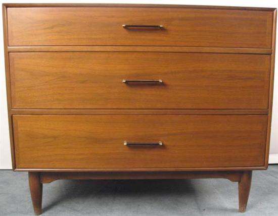 Appraisal: Ramseur Furniture Co Walnut Three-Drawer Dresser c s Ramseur NC