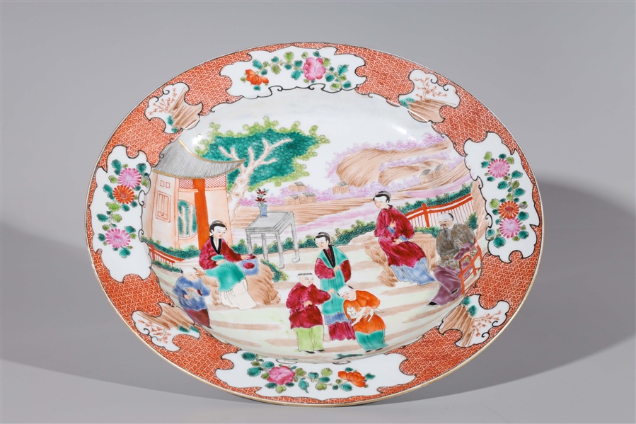 Appraisal: Chinese porcelain famille rose and famille verte charger with family