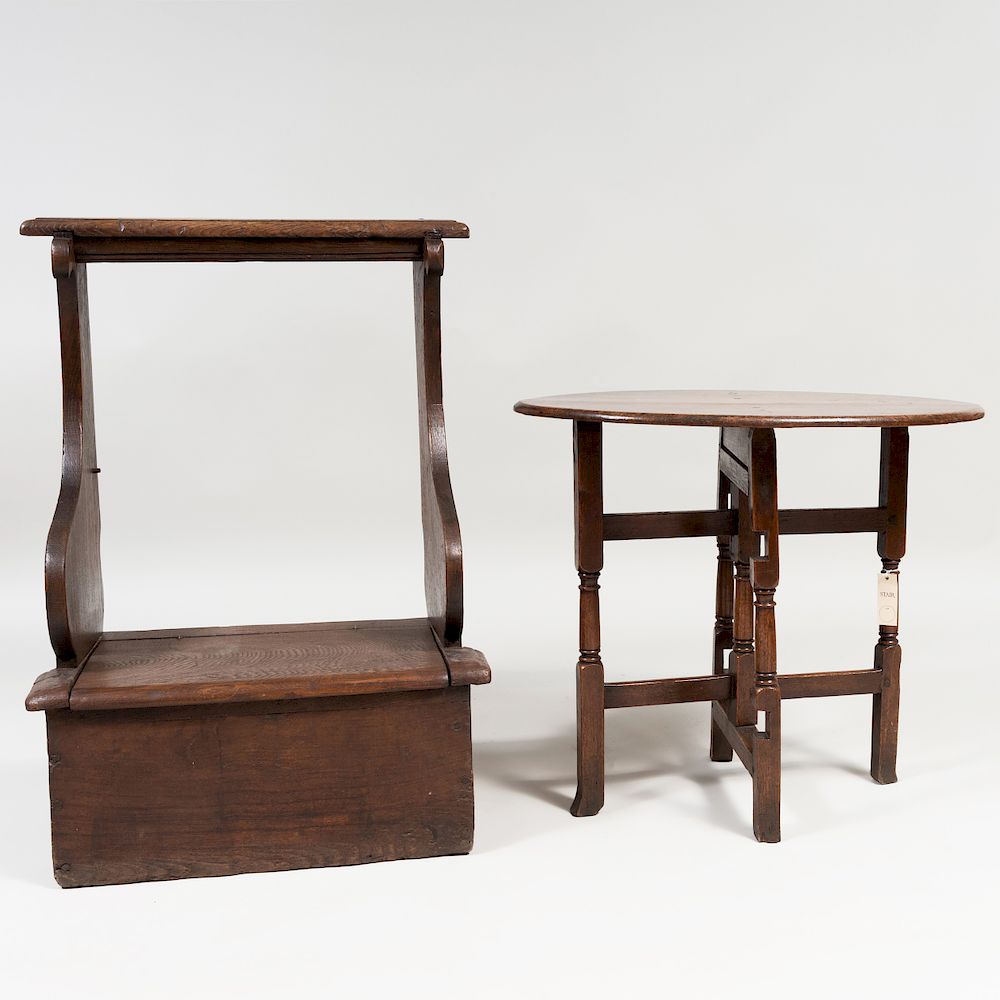 Appraisal: English Oak Prie-Dieu and an English Oak Oval Gate Leg