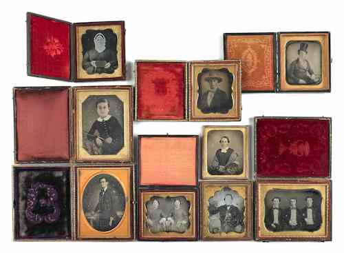 Appraisal: Group of daguerreotypes th c including two men in top