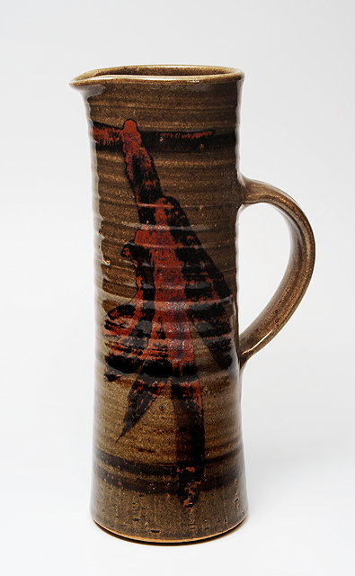 Appraisal: BRYAN NEWMAN THE ALLER POTTERY TALL CYLINDRICAL GREEN ASH GLAZED