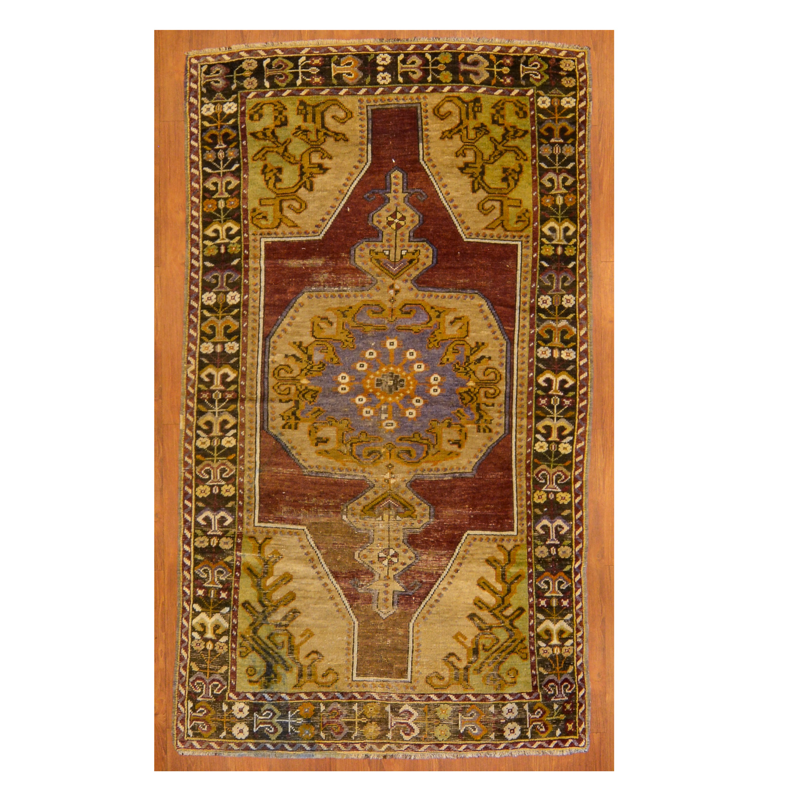 Appraisal: TURKISH YASTIK RUG X Third quarter- th century hand-knotted wool