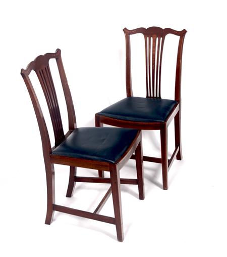 Appraisal: A set of eight Edwardian mahogany inlaid chairs Stamped each