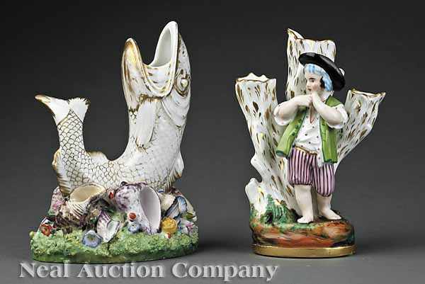 Appraisal: Two Jacob Petit Polychrome and Gilt-Decorated Porcelain Figural Vases th