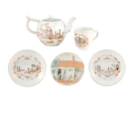 Appraisal: Chinese Export Famille Rose Porcelain Teapot and Coffee Cup en