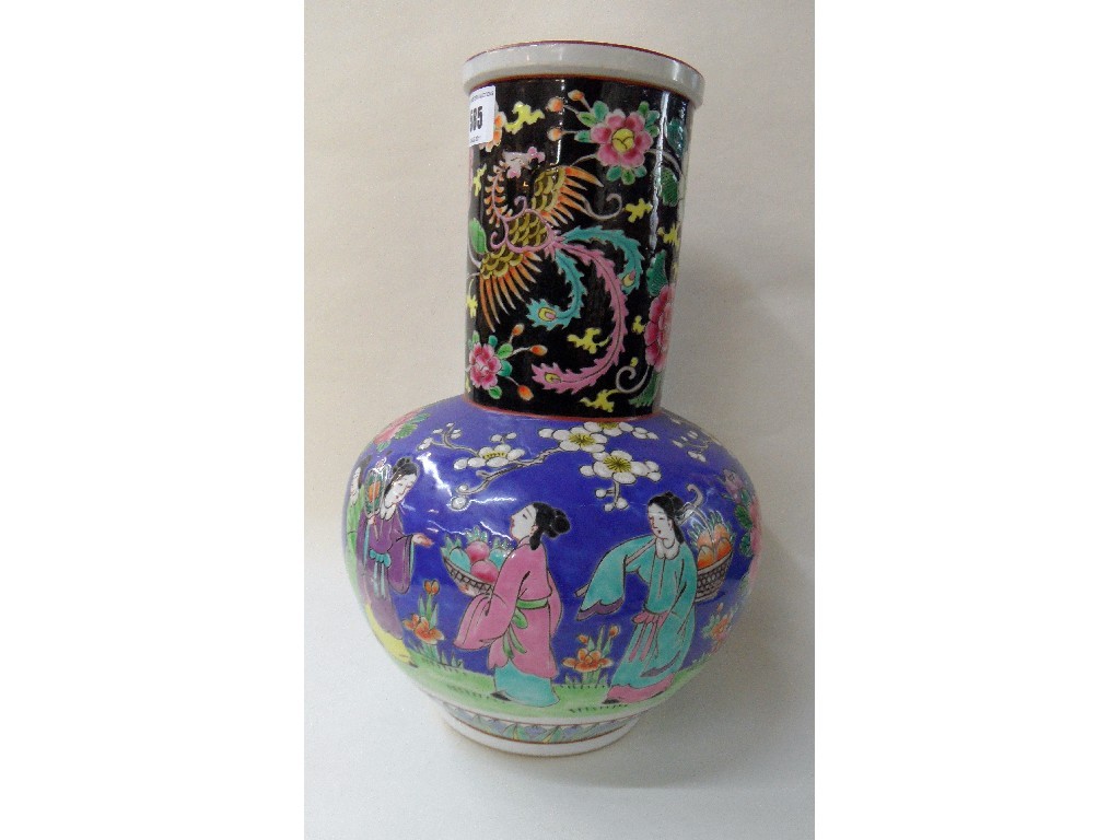 Appraisal: Chinese vase decorated with figures amongst peonies