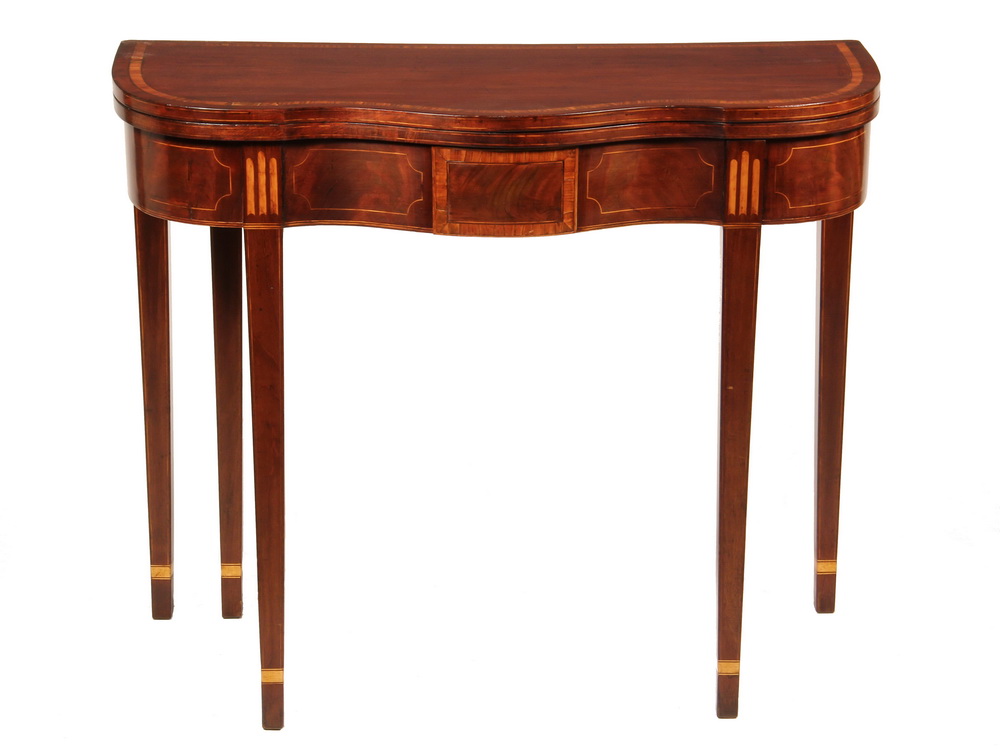 Appraisal: HEPPLEWHITE CARD TABLE - Fine Table in excellent figured mahogany