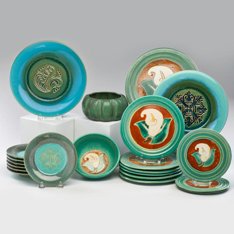 Appraisal: SAN JOSE POTTERY ETC Nine plates and one bowl with