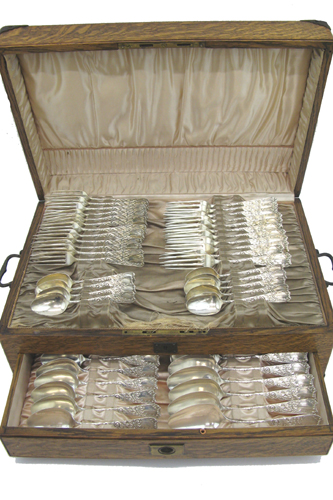 Appraisal: WOOD HUGHES STERLING SILVER FLATWARE SET pieces including dinner forks