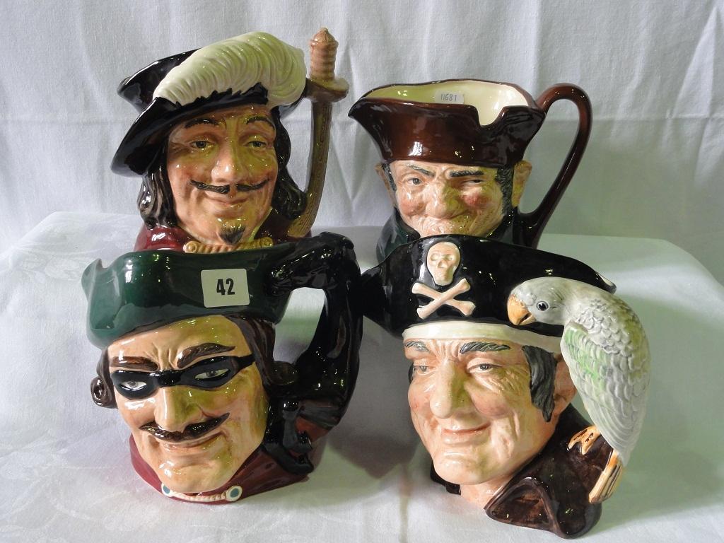 Appraisal: A collection of four large Royal Doulton Character Jugs -