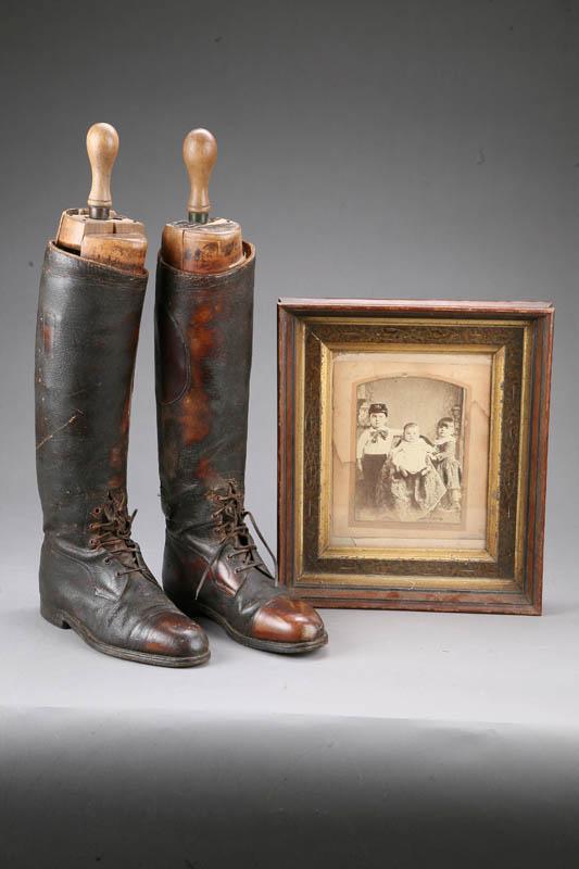 Appraisal: TWO PIECES Cabinet card with three children one is wearing