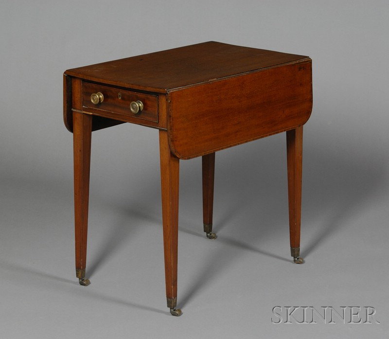 Appraisal: George III Rosewood Crossbanded Mahogany Pembroke Table c rounded corners