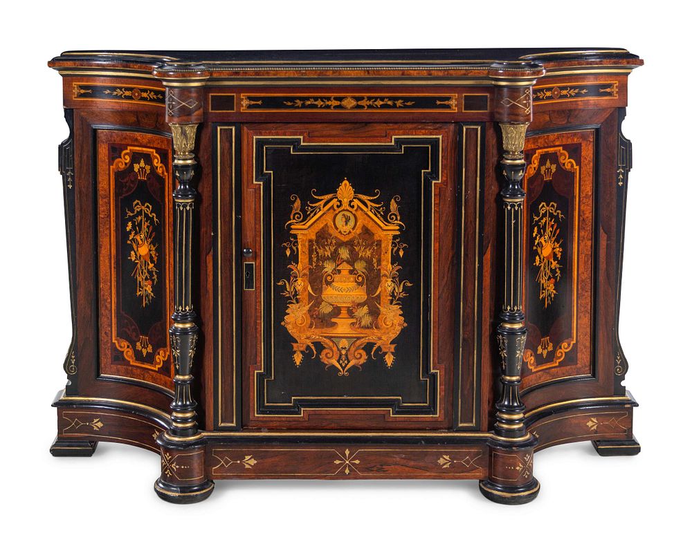 Appraisal: A Victorian Parcel Gilt Ebonized and Inlaid Rosewood Parlor Cabinet