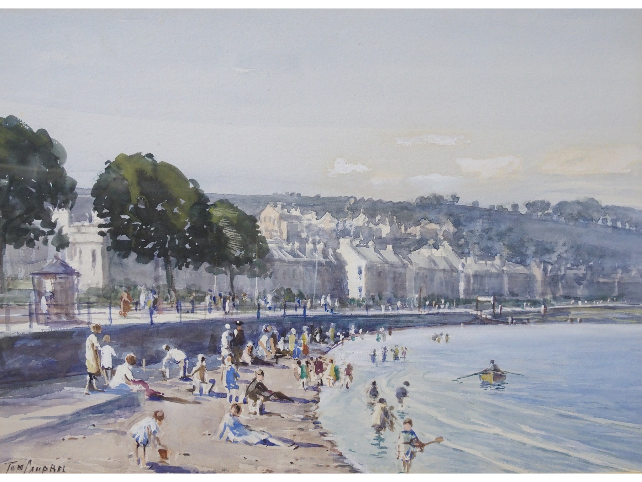 Appraisal: TOM CAMPBELL Scottish - AFTERNOON ON THE BEACHWatercolour and gouache