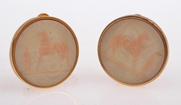 Appraisal: A PAIR OF COSTUME EARRINGS BY HERMES A PAIR OF