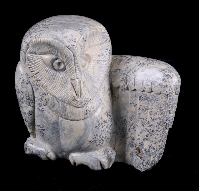 Appraisal: Donnie Early Owl Talc Carving Included in this lot is