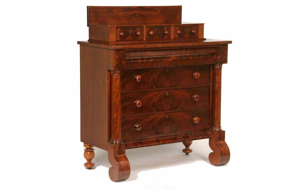 Appraisal: EMPIRE SCROLL FOOT CHEST - Period American Empire Dresser in