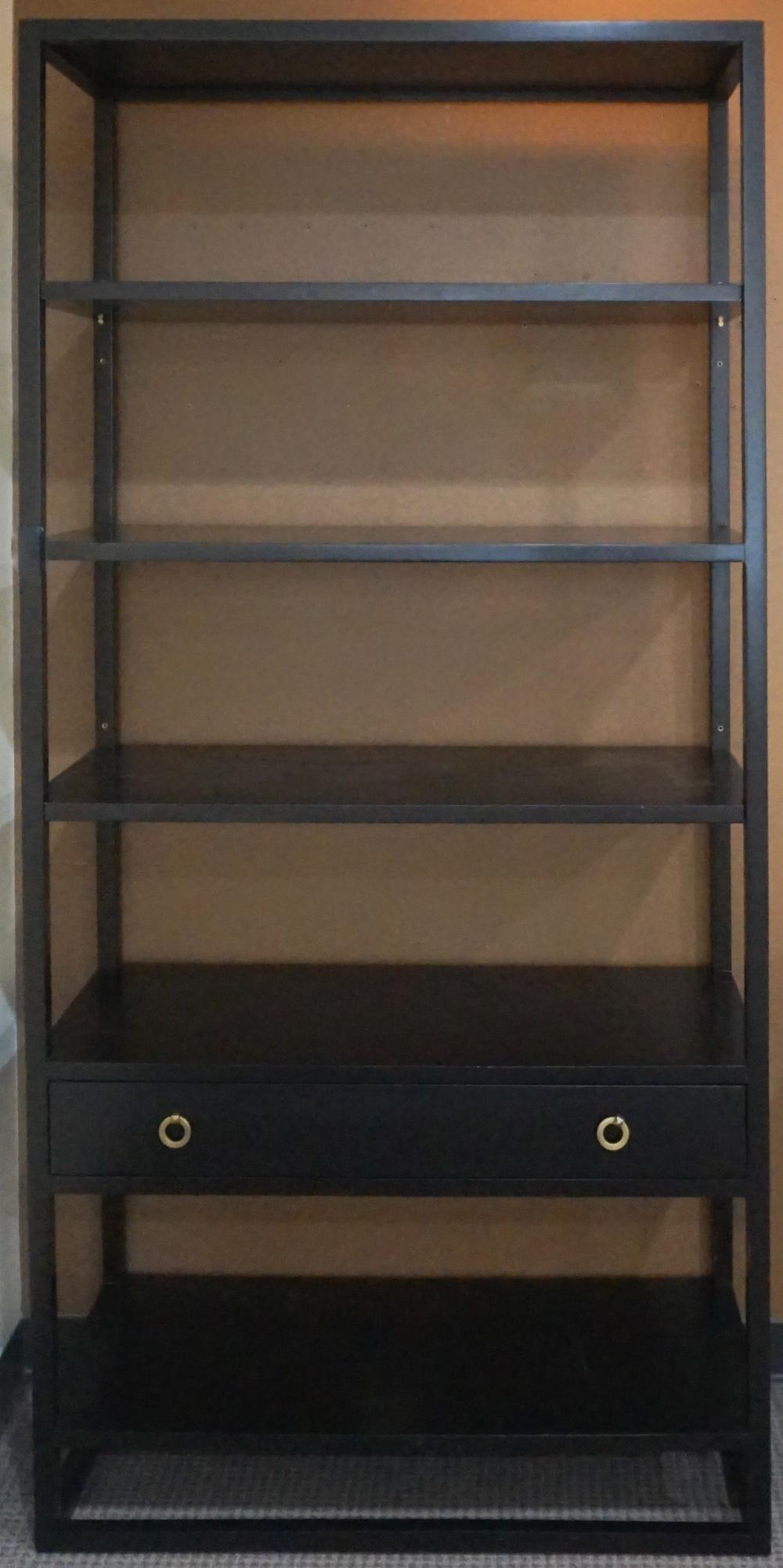 Appraisal: MONARCH COLLECTION FOR CENTURY FURNITURE CO BLACK LACQUERED OPEN SHELF