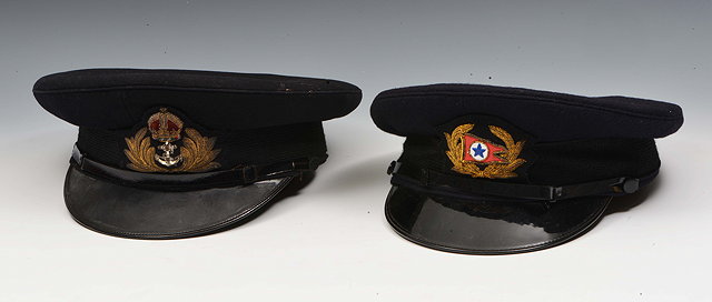 Appraisal: A BLUE FELT NAVAL OFFICERS CAP by Rowans of Glasgow