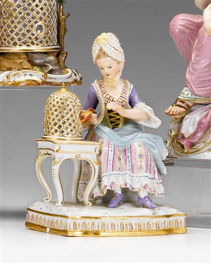 Appraisal: Meissen porcelain figure group emblematic of 'Touch' early th century