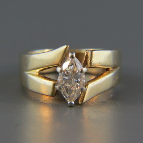 Appraisal: Diamond Ring marquise cut diamond weighing carat in k yellow