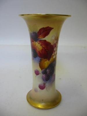 Appraisal: A ROYAL WORCESTER PORCELAIN VASE dated of waisted form painted