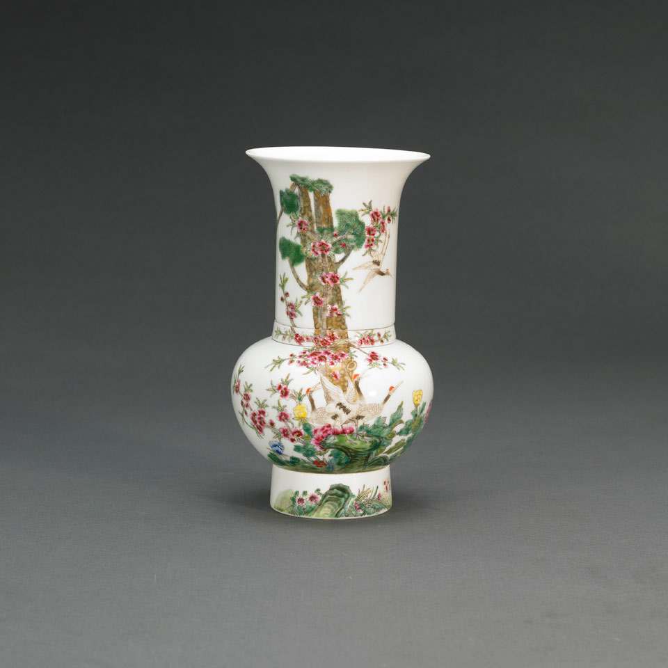 Appraisal: Painted Porcelain Segmented Vase in the Qianlong manner China th