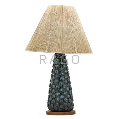 Appraisal: ROSE KREBS Table lamp New York s Glazed earthenware walnut