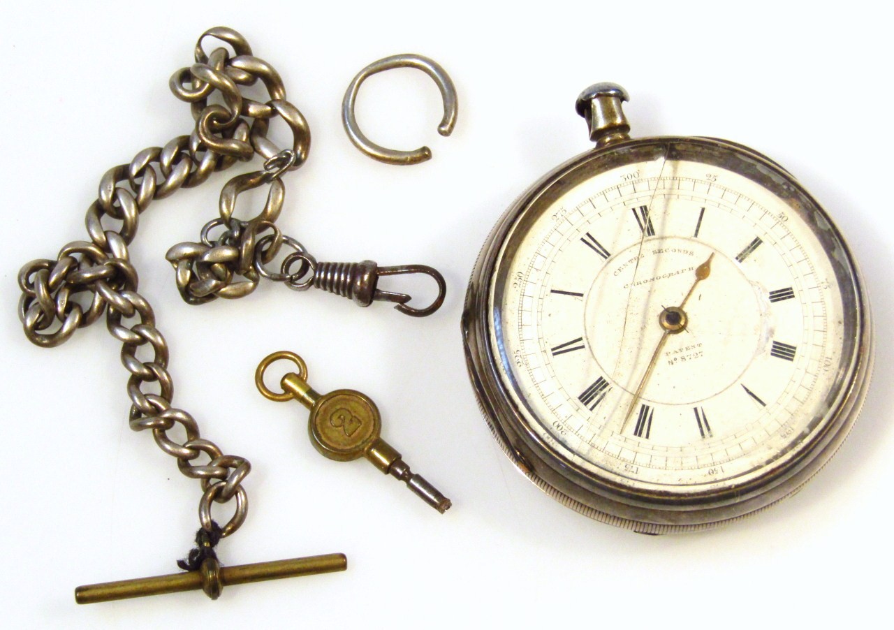 Appraisal: A Victorian silver cased pocket chronograph the cm dial with