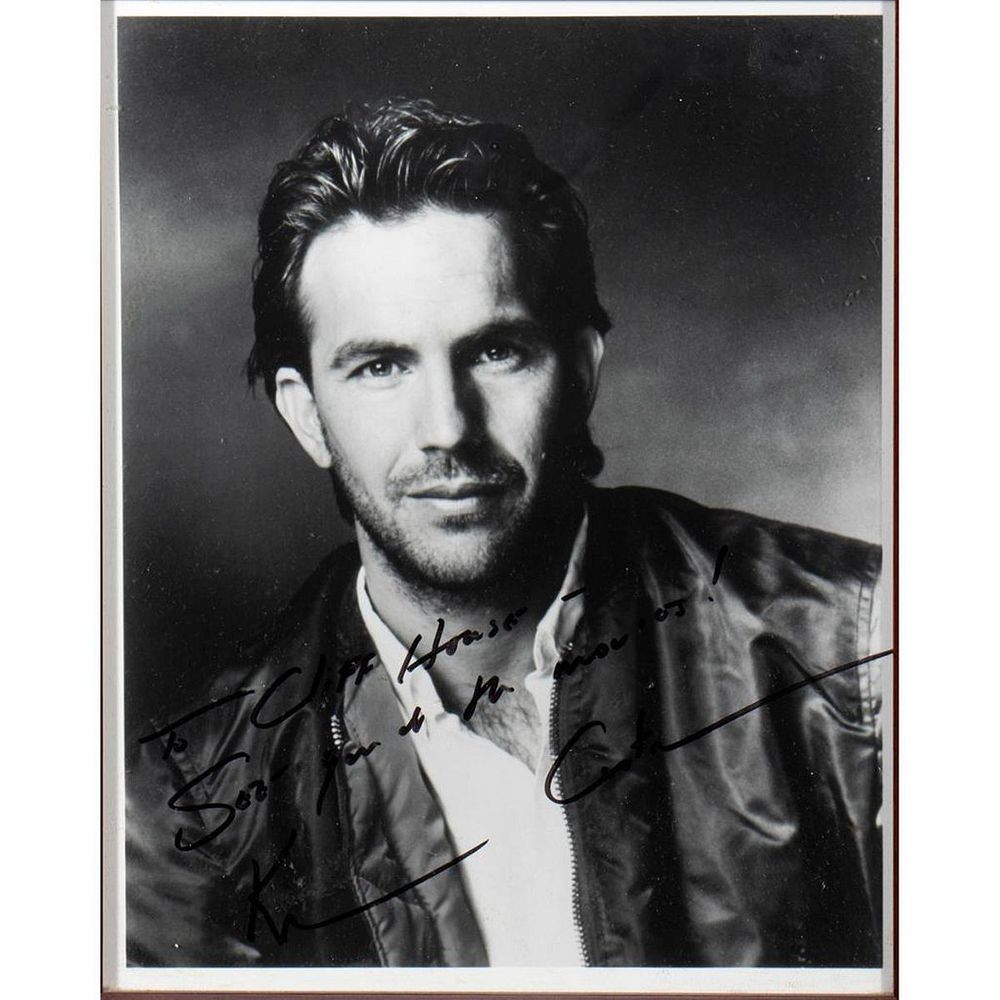 Appraisal: Kevin Costner Original autographed inscribed photograph Size x Condition Showing