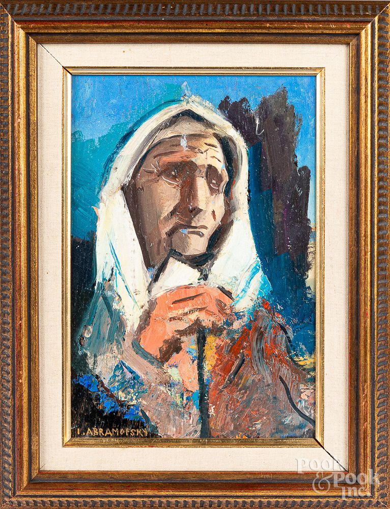 Appraisal: Israel Abramofsky oil of a peasant woman Israel Abramofsky Russian