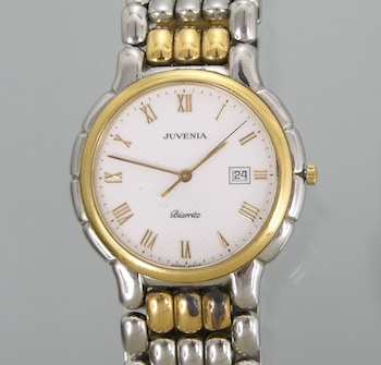 Appraisal: A Men's Juvenia Two Tone Stainless Wristwatch Swiss Juvenia Watch