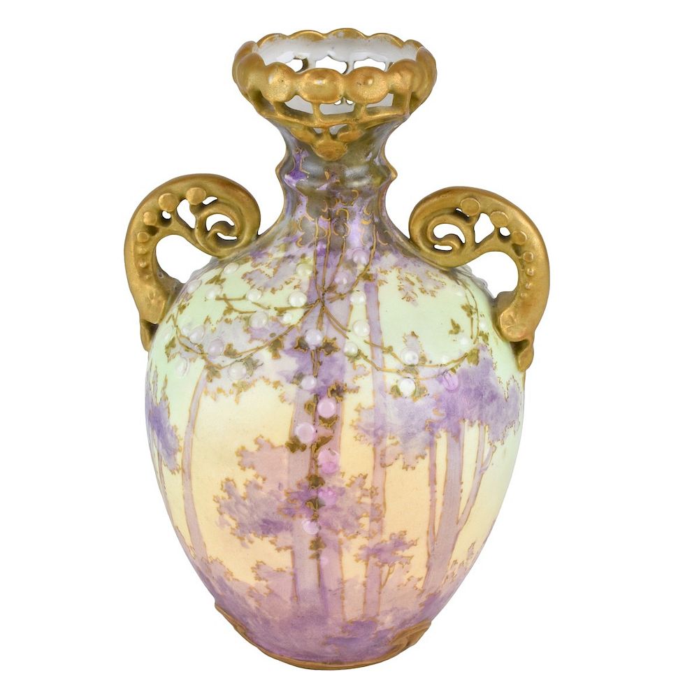 Appraisal: Amphora Art Nouveau Gres Bijoux Woodlands Vase Amphora Art Nouveau