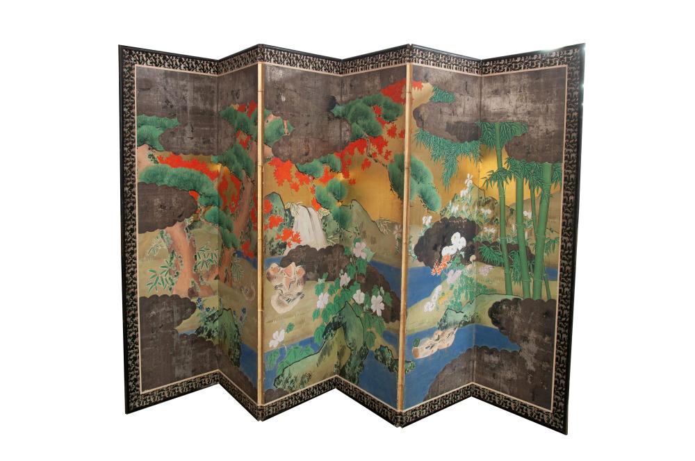 Appraisal: SIX PANEL JAPANESE PAPER SCREENeach panel x inches Condition