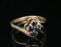 Appraisal: A Sapphire And Diamond Ladies' Ring A nice sapphire and