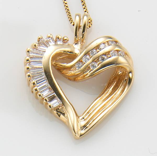 Appraisal: A diamond and k gold pendant and chain length in