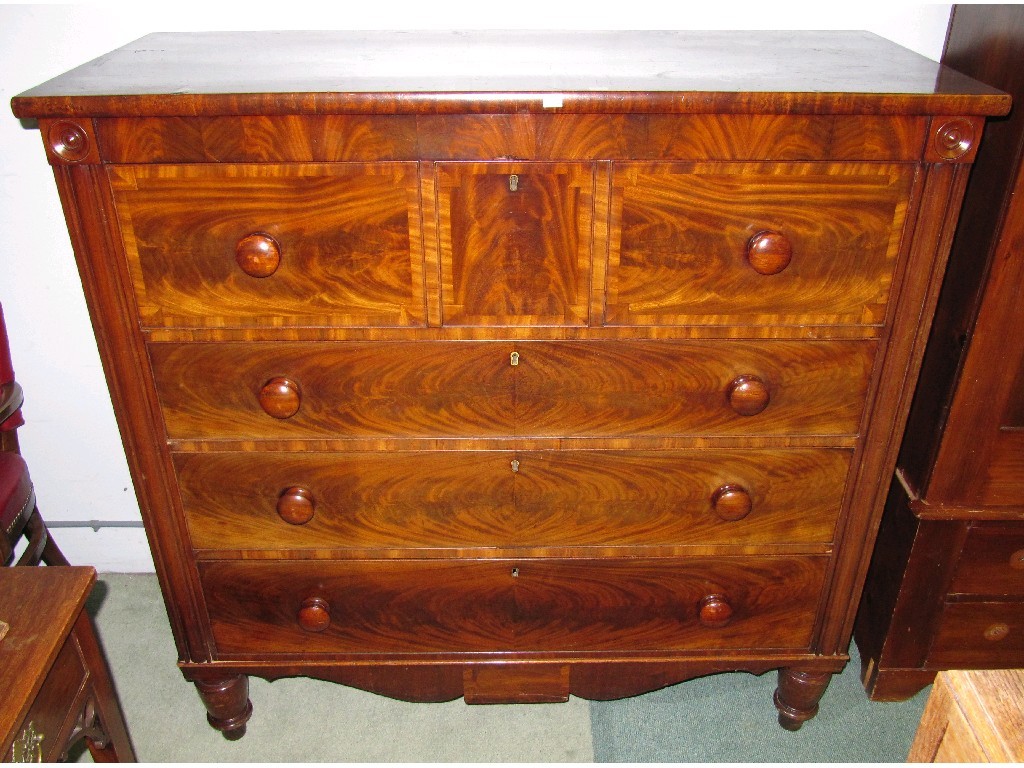 Appraisal: Victorian mahogany four drawer chest with shaped apron