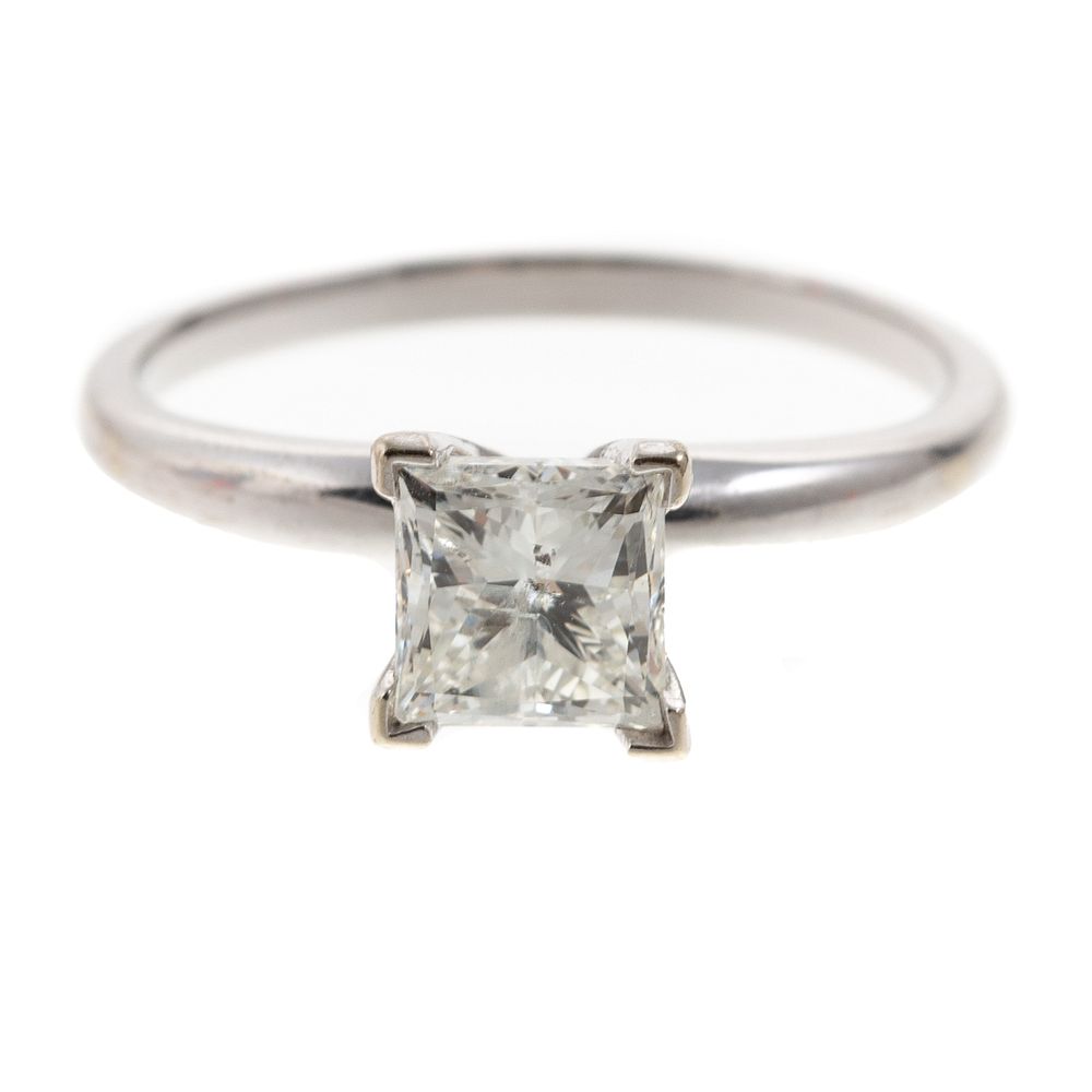 Appraisal: A Solitaire Princess Cut Diamond in K K white gold